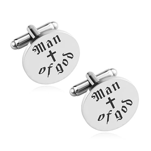 Religious Cufflinks for Men Christian Gifts for Dad Son Grandpa Fathers Day Gift for Husband Uncle Man Of God - style: man of god 02