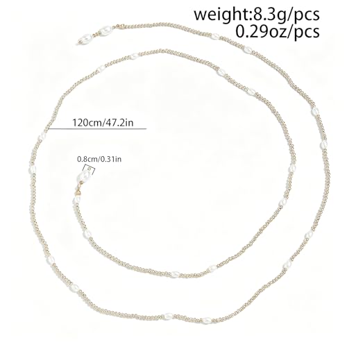 Lariat Long Beaded Necklaces for Women Trendy Y-Shaped Pendant Necklace with Turquoise Baroque Pearl Drops Layered Bohemian Beaded Necklace Fashion Statement Jewelry Gifts - color: Silver2