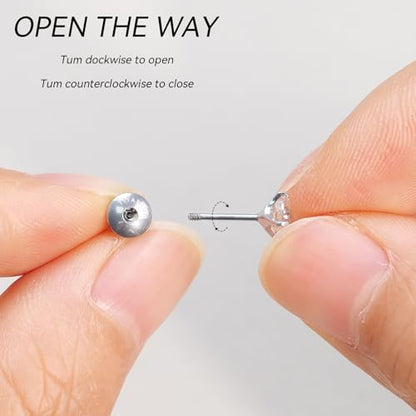 Limerencia Birthstone Screw Back Earrings G23 Implant Grade Titanium Stud Earrings Hypoallergenic Cubic Zirconia Posts Studs Jewelry Gifts for Girls Sensitive Ears - color: September