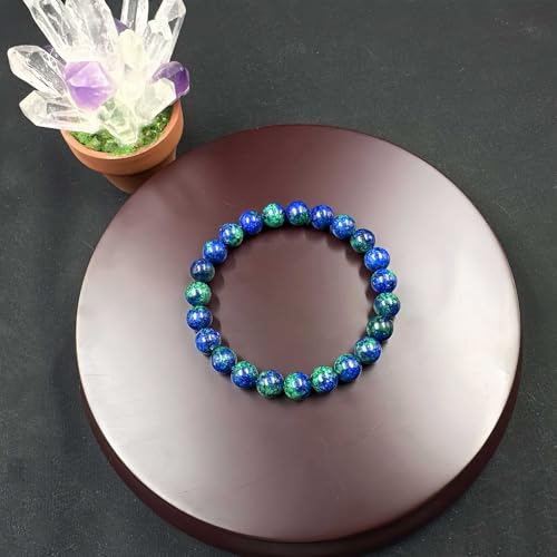 Amethyst Bracelet for Women Men, Elegant Handmade Natural Gem Stone Round Beaded Stretch Elastic Adjustable Healing Bracelets 8mm Gifts - color: AL-0144, size: Medium