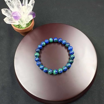 Amethyst Bracelet for Women Men, Elegant Handmade Natural Gem Stone Round Beaded Stretch Elastic Adjustable Healing Bracelets 8mm Gifts - color: AL-0144, size: Medium