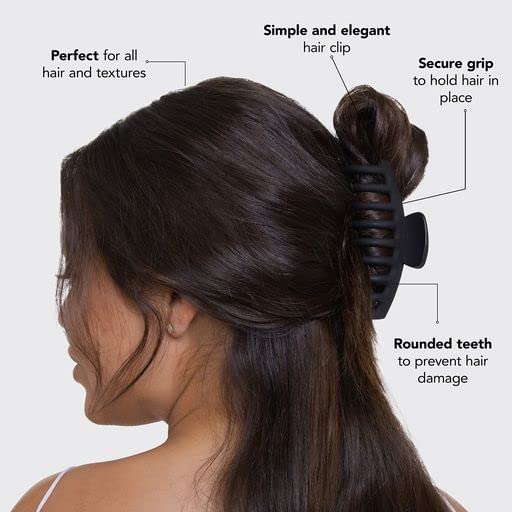 Kitsch Large Hair Clips For Women - Black & Tortoise, 2pcs | Durable Recycled Plastic Claw Clips for Styling & Updos – Secure All-Day Hold Hair Clips For Thick Hair, Comfortable Fit