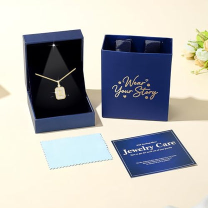 Initial Necklaces for Women 18K Gold Plated Letters Pendant Necklace Personalized Jewelry Birthday Gifts Wife Anniversary for Women Mom