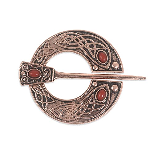 Vintage Viking Brooch Pin Lapel for Women Men Cloak Scarf Shawl Buckle Clasp Pin Brooches Penannular Brooch and Pin Sets Jewelry - color: 07 Rose Gold