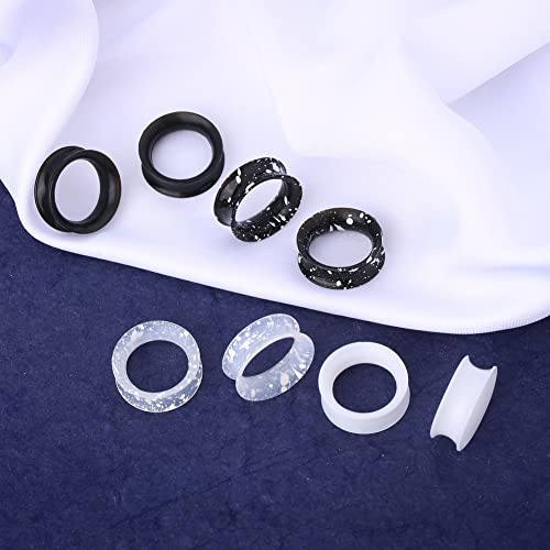 OUFER 8PCS Silicone Ear Gauges Flexible Ear Tunnels Plugs Stretchers Expander Double Flared Flesh Ear Piercing Jewelry for Women Men - color: 3/4"(19mm)