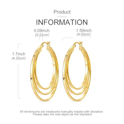 Parmuz 925 Sterling Silver Earrings Hoops for Women Ladies Simple Lightweight Twisted Medium Hoop Earrings With Cubic Zirconia Hypoallergenic Jewelry for Her - color: Gold 4