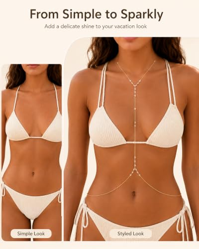 Sexy Rhinestone Bra Chain Chest Bracket Bikini Nightclub Crystal Rave Body Chain For Women Body Jewelry - color: GOLD9