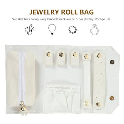 Hemobllo Travel Jewelry Organizer Roll up Bag for Jewelry Storage with Lint-free Interior Simple Appearance and Easy Storage for Travel Use