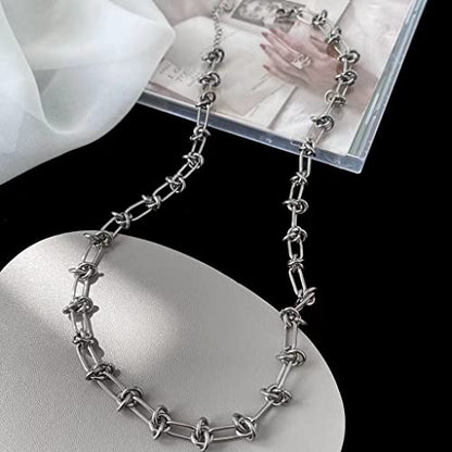 Jude Jewelers Stainless Steel Knotted Braid Chain Classical Plain Collar Choker Necklace - color: Silver