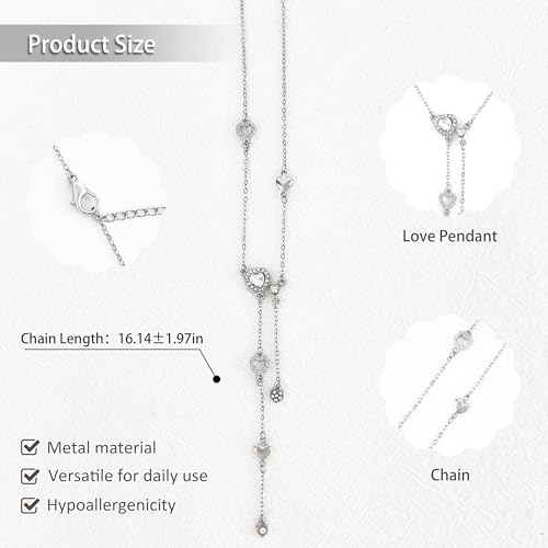 Irregular Heart Necklace for Women Y2k Pink Zircon Pearl Diamond Women's Fashion Pendant Hot Fashion Pink Jewelry for Women - color: Style22