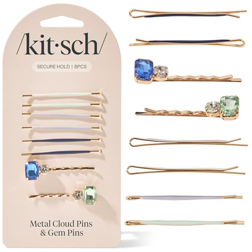 Kitsch Gem Bobby Pins for Women - Ideal Gifts for Women, 8pcs | Stylish Rhinestone Hair Accessories – Elegant Hair Pins Decorative for Styling – Bobby Pin Set – Garden Bouquet - color: Garden Bouquet, size: 8 Count (Pack of 1)