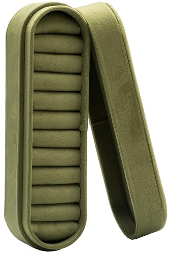 Velvet Small Multiple Ring Box Portable Organizer Display Storage | Travel Case Jewelry Earring Holder for Wedding Birthday Christmas Day (Olive Green) - color: Olive Green