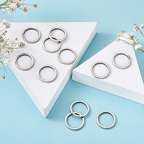 30Pcs Round Link Rings Hollow Circle Frames Stainless Steel Circle Pendant Metal Linking Connectors Ring Hollow Pendant Connectors Charm for Earrings Bracelet Necklace Jewelry Making - color: Antique Silver - Round