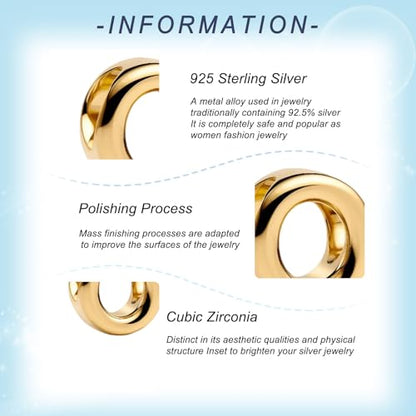 Gold Letter Charms A-Z for Bracelets 925 Sterling Silver Alphabet Initial Charms Beads Jewelry Gifts for Women - color: O