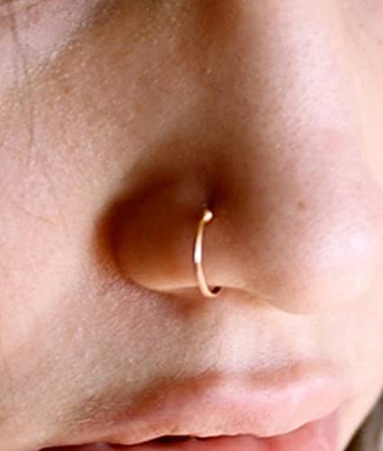 18g 20g 22g Nose Rings Hoops Silver Gold Hoop Nose Ring Surgical Steel Hypoallergenic Cartilage Hoop Earring Thin Helix Earring Hoops Tiny Small Lip Rings Piercing Jewelry 6mm 8mm 10mm - color: Gold 18g 6/8/10mm