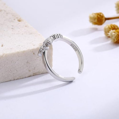 Sariel 925 Sterling Silver Toe Rings for Women Boho Adjustable Mid Finger Rings Summer Vacation Ocean Beach - color: Butterfly 2