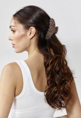 Almere Hair Claw Clip, Striped and Camo Pattern, Women's Hair Accessories for Thick or Thin Hair, 4 inch No-Slip (Leopard Print) - color: Leopard Print