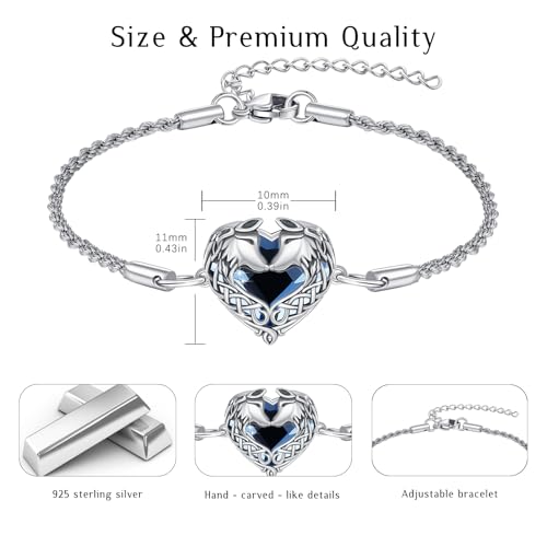 Animal Bracelet for Women 925 Sterling Silver Celtic Dragon/Horse/Wolf Bracelet Adjustable Bracelet Cute Animal Jewelry Gift for Women - style: 02-Celtic Wolf Bracelet