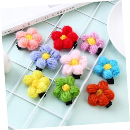 TEHAUX 12 Pcs Flower Bobby Pins Hair Clips for Mixed Colors Birthday Headdress Hair Accessories Set Random Color