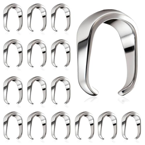 100PCs Stainless Steel Clip Bail Clasps for Jewelry Making (Natural) | Sturdy, Fadeless, Water Proof, 0.24 Inch, Pendant Holders, Necklace Charm Findings, Jewelry Making - color: Stainless Steel Color