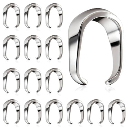 100PCs Stainless Steel Clip Bail Clasps for Jewelry Making (Natural) | Sturdy, Fadeless, Water Proof, 0.24 Inch, Pendant Holders, Necklace Charm Findings, Jewelry Making - color: Stainless Steel Color