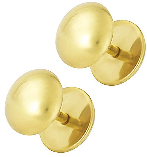 Forbidden Body Jewelry 16g 8mm Titanium IP Plated Surgical Steel Dome Cheater Plug Earrings, Fake 0 Gauge Earrings - style: Gold Tone