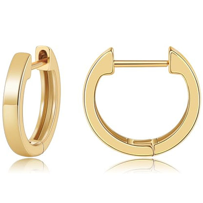 Gacimy Gold Huggie Earrings for Women, 14K Real Gold Plated, Small Hoop Earrings Cartilage Ear Cuff - color: Gold, size: 15MM