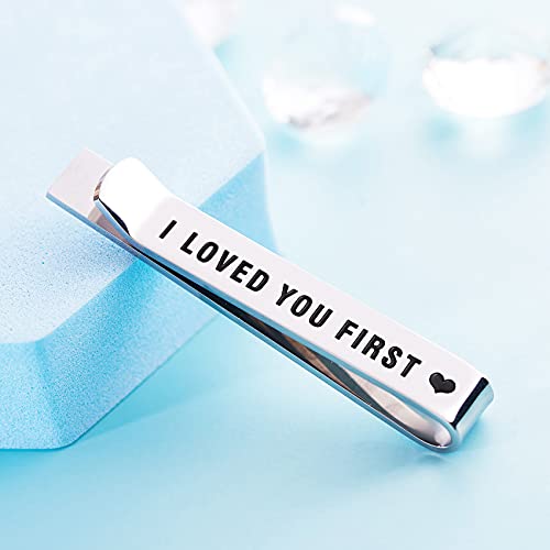 Father of the Bride and Groom Gifts - Wedding Tie Clips for Groomsmen From the Bride - Stainless Steel Tie Bars - color: Father of The Bride-White