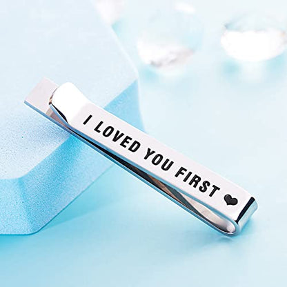 Father of the Bride and Groom Gifts - Wedding Tie Clips for Groomsmen From the Bride - Stainless Steel Tie Bars - color: Father of The Bride-White