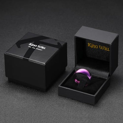 King Will Men's Women's Tungsten Carbide Ring 24k Gold Plated Rose Gold Plated Domed Polished Finish Wedding Band | Gold/Rose Gold, 1.5mm/2mm/4mm/6mm/8mm, Polished, Everyday Wear - color: Purple 8mm