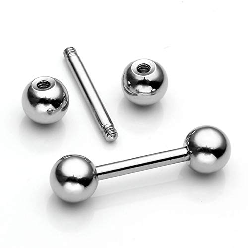 Zysta 4 Pairs Stainless Steel 14/16G Mixed Colors Body Piercing Barbells 6-16mm Post Studs Earring NippleTongue Helix Tragus Cartilage Labret Medusa Lip Eyebrow Straight Bar Ball Screw … - color: 4mm Ball,8mm Post