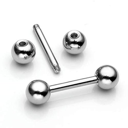 Zysta 4 Pairs Stainless Steel 14/16G Mixed Colors Body Piercing Barbells 6-16mm Post Studs Earring NippleTongue Helix Tragus Cartilage Labret Medusa Lip Eyebrow Straight Bar Ball Screw … - color: 4mm Ball,8mm Post