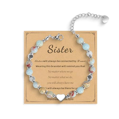 Beaded Bracelet for Women - Inspirational Sometimes You Forget You're Awesome Friendship Jewelry, Dainty Birthday Gift for Best Friends, Mom, Sister, Daughter - style: Sister