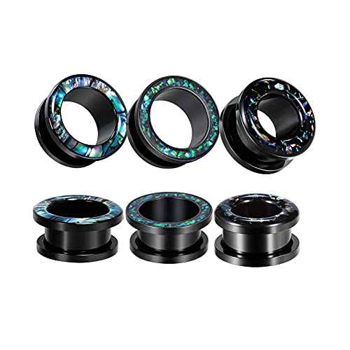 6PCS Set Fashion Screw Fit Ear Tunnels Plugs Gauges Stainless Steel Expander Stretcher Piercing Jewelry 0g-1" in 8mm-25mm - size: 19mm