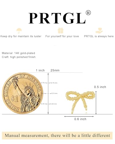 Stud Earrings for Women- 14K Gold/White Gold Plated/Black Bow Dragon Softball Snake Bat Stud Earrings - color: Sparkling Bow