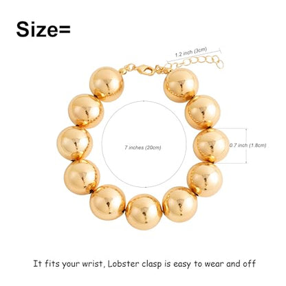 LALAPPLE Gold Plated Beaded Acrylic Bamboo Tube Bangle Bracelets for Women, Colorful Chunky Curved Tube With Gold Plated Pieces Beads Stretch Bracelet Friendship Summer Beach Jewelry - color: B-gold beaded (18mm)