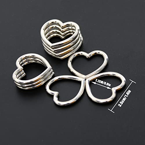 Heart Shape Metal Craft Ring Buckle,10 Pieces Heart Shape Hollow, for Punk Leather Choker Necklaces, Gothic Accessory - color: Stainless Steel