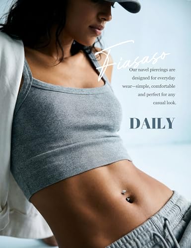 Floating Titanium Belly Button Rings Hypoallergenic G23 Titanium Internally Threaded Belly Ring 14G Belly Piercings for Women Navel Piercings Jewelry - color: round cz