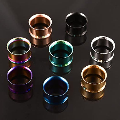 DOEARKO Set of 16 pcs Large Double Flare Ear Gauges 316L Stainless Steel Hypoallergenic Ear Plugs Tunnels Gauges for Ears Expander Body Jewelry - size: 22mm(7/8")