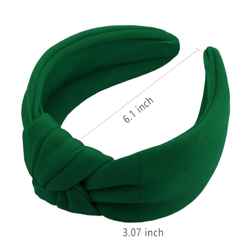 YISSION Green Knotted Headband Wide Headbands for Women Non Slip Head Band Fashion Top Knot Hairband Hair Accessories for Women Girls - color: Green