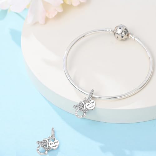 925 Sterling Silver Charms for Bracelets Necklaces Dangle Pendant With 5A Cubic Zirconias Bead Charm for Women DIY Jewelry - style: As you Wish