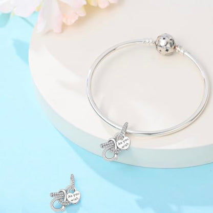 925 Sterling Silver Charms for Bracelets Necklaces Dangle Pendant With 5A Cubic Zirconias Bead Charm for Women DIY Jewelry - style: As you Wish