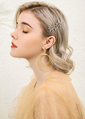 15 Pairs Gold Clip on Earrings for Women Fashion,Lightweight Fake Earrings Set - style: #4-Tassel earrings