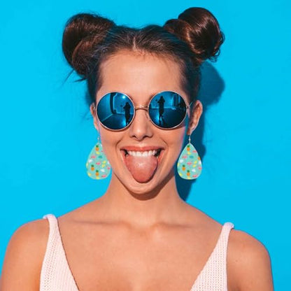 Flamingos Leather Teardrop Earrings For Women Cartoon Pineapple Bird Pink Flamingos Western Earrings For Friends Gift Drop Dangle Earrings - color: Flamingos