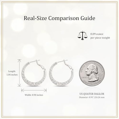 Sonateomber Gold Chunky Crystal Hoop Earrings for Women, Trendy Statement Sparkly CZ Rhinestone Thick Open Hoops Earings Hypoallergenic Wedding Prom Everyday Accessories Fashion Jewelry Gift - color: Silver Textured