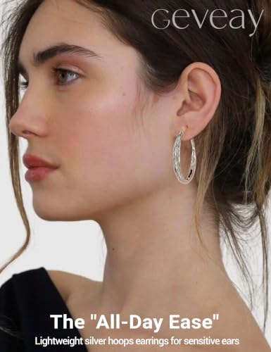 Gold Hoop Earrings for Women Hypoallergenic Lightweight Twisted Hoops Earrings Trendy Chunky Large Big Mobius Gold Earrings 30/40/50MM - color: 40MM Sillver