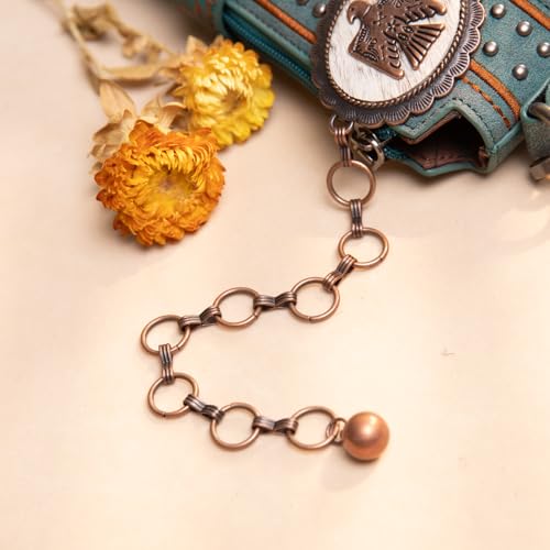 Montana West Rustic Couture's Turquoise Western Concho Chain Belt for Women | Large Western Cowgirl Metal Adjustable Boho Body Chain Belt for Dresses Jeans Country Concert - color: Brilliant White