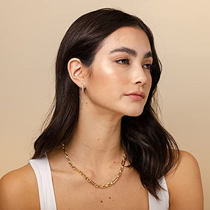 PAVOI Chain Necklace for Women, 14K Gold Plated Adjustable Layering Chain - style: Chain