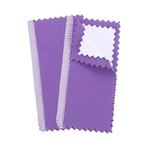 PATIKIL 3.2"x3.2" Jewelry Cleaning Cloth, 2 Pack Double-Sided Fleece Polishing Cloth for Gold, Silver and Jewelry, Dark Purple - color: Dark Purple, size: 3.2"x3.2"