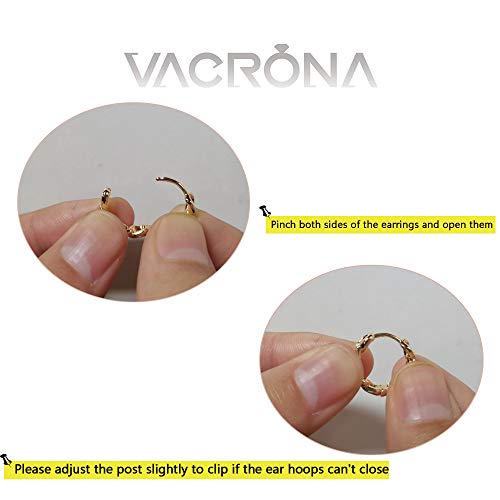 Cubic Zirconia Huggie Earrings 14k Gold Plated Tiny Earrings Small Huggie Hoop Earrings Simple Lightweight Hoops Gift for Women - color: Open hoop